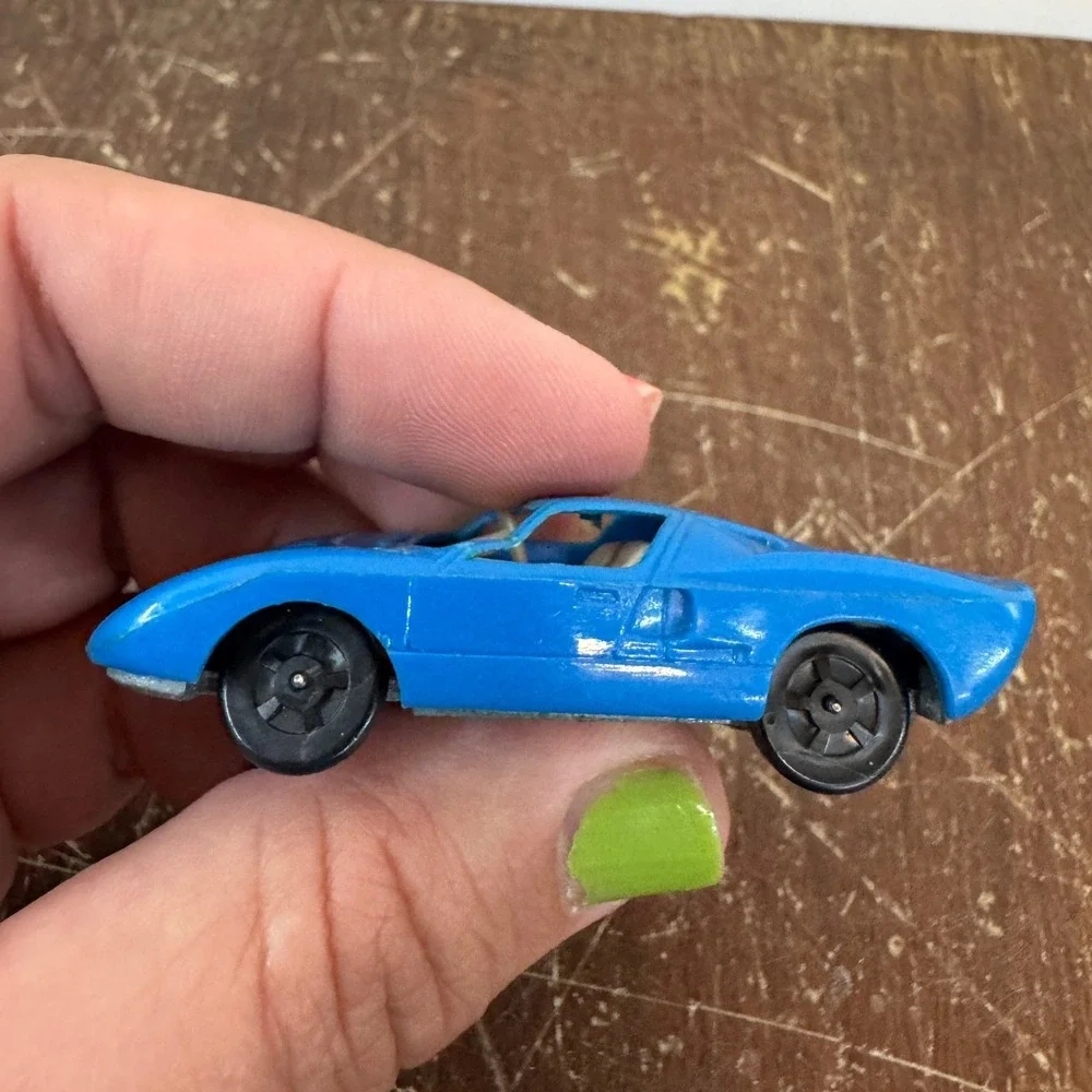 Vintage Aurora Cigar Box Ford GT‎ 6105 Blue Diecast Toy Car Made in USA